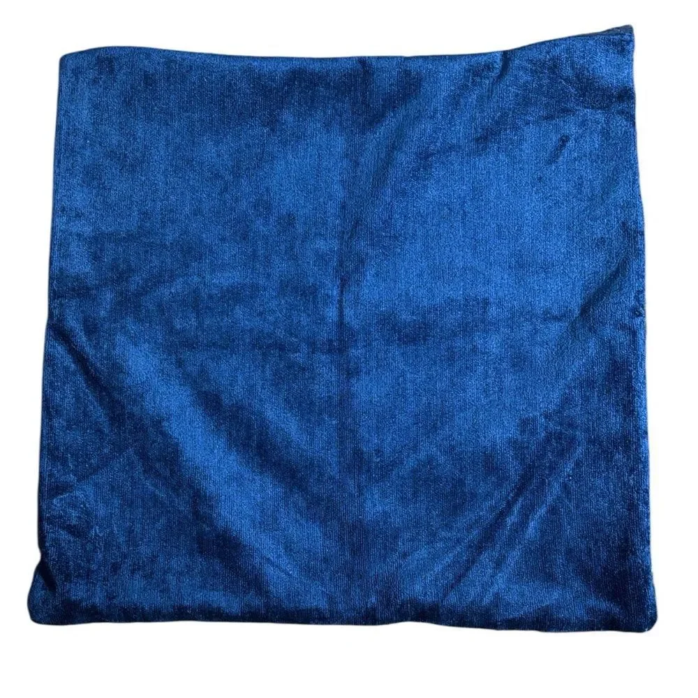 Pottery barn blue green velvet pillow shams decorative 22”x22” swirl